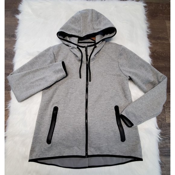 Champion Jacket Womens Medium Gray Black Trim Victory Fleece Athletic Casual - Picture 3 of 10